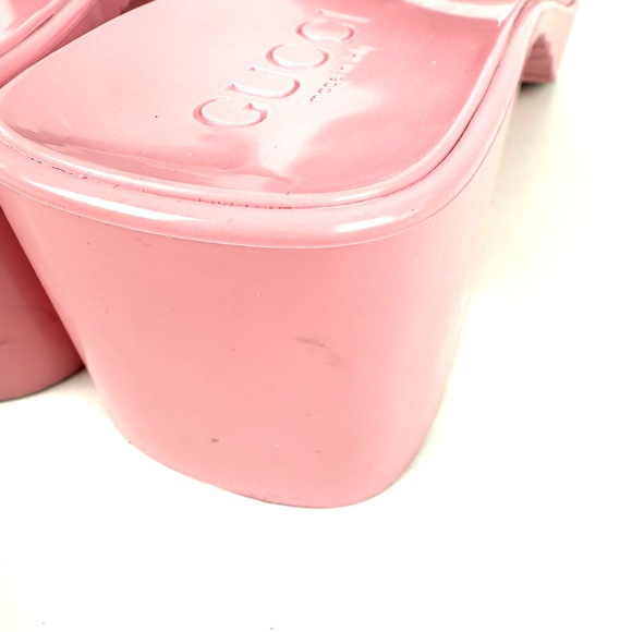 GUCCI Rubber Pink Wild Rose Platform Slide Sandals 36, 6 - Picture 13 of 15